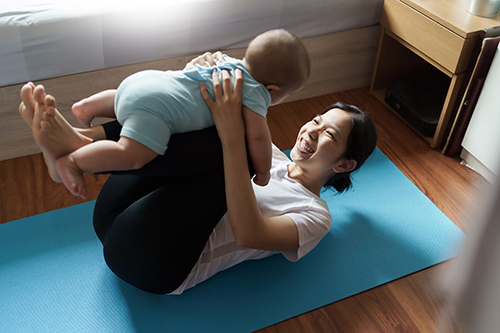 子供とストレッチ